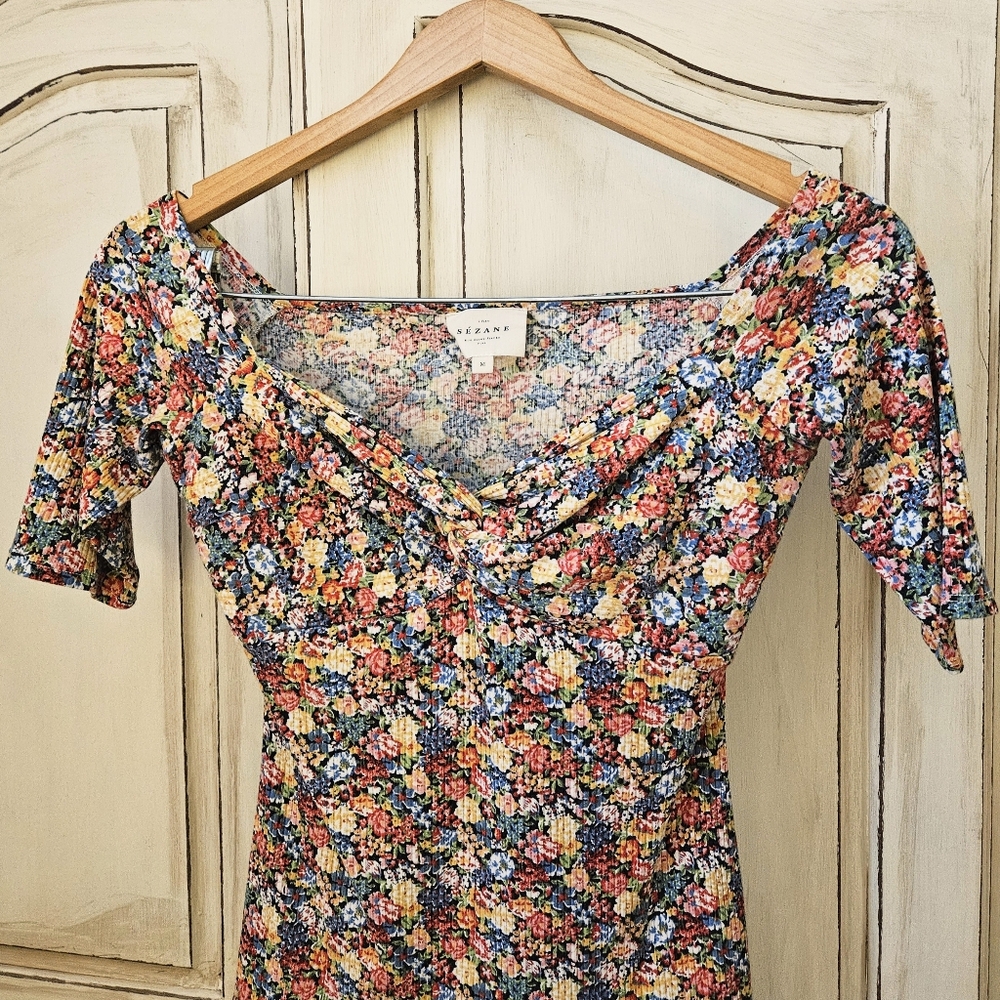 Sezane Caro T-shirt Fleurs Soleil - Size M